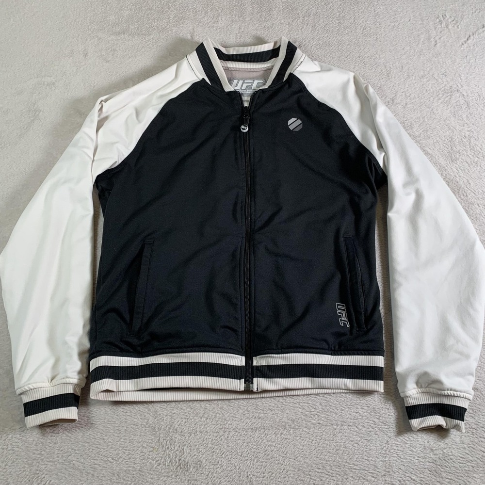 UFC Jacket Mens Small Black White‎ Ultimate Fighting Championship Track Zip Up